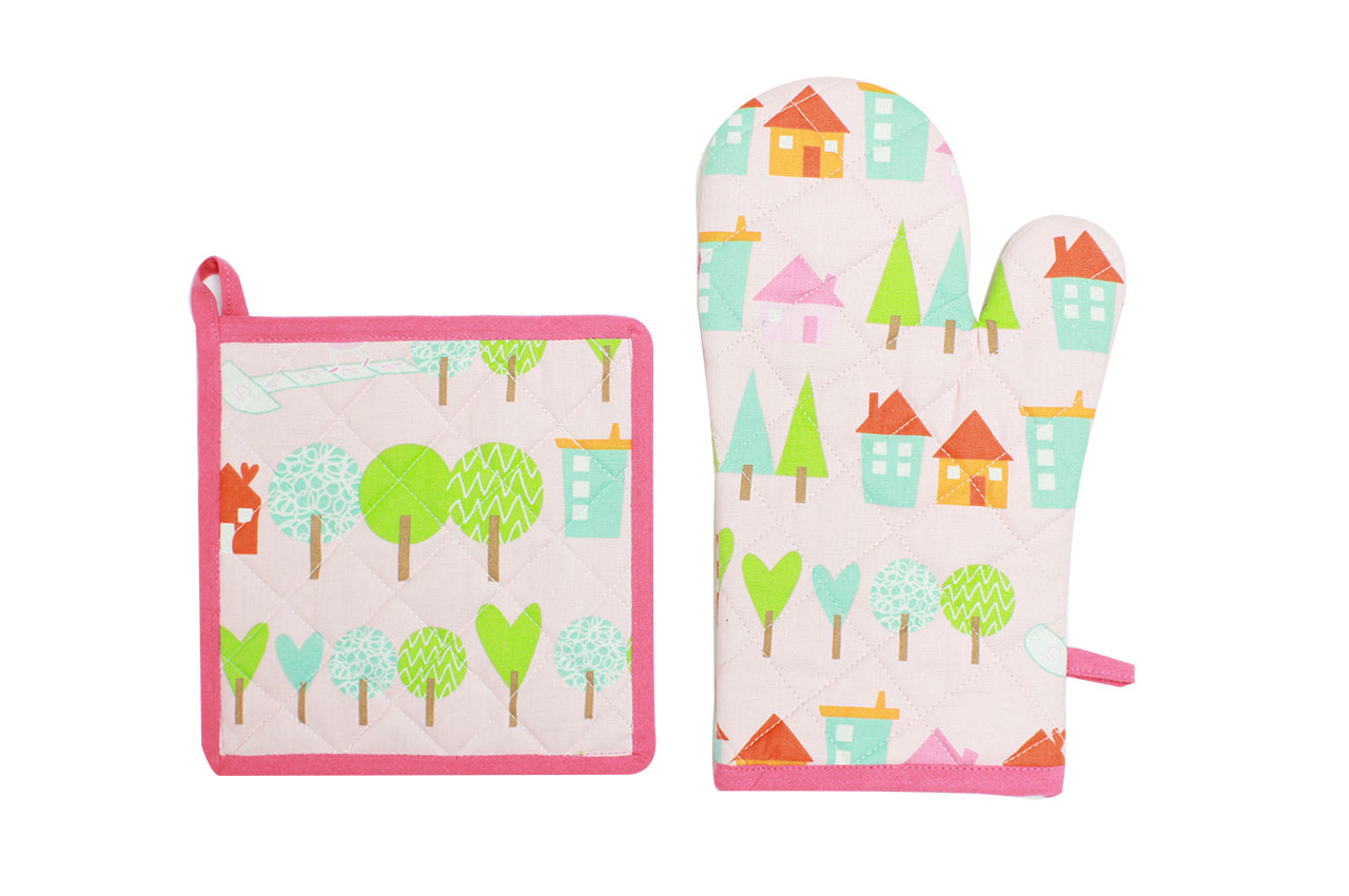 Suburb Set of Oven Glove & Pot Holder